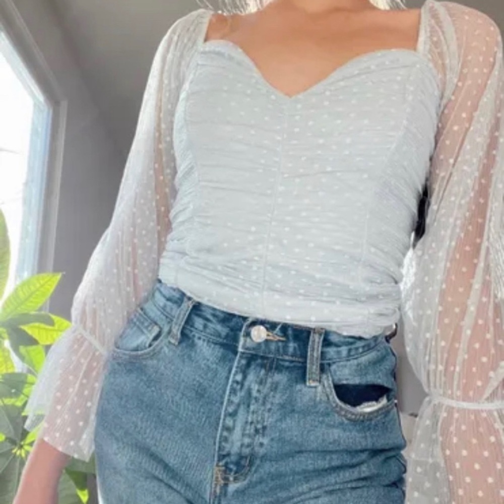 3/$20 Princess Polly Madi Made Baby Blue Blouse